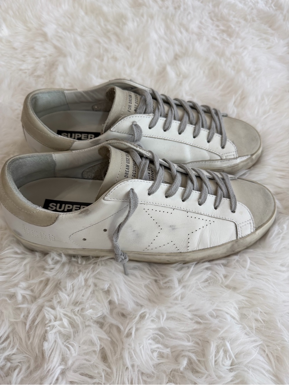 Golden Goose White and Gray Low-Top Sneakers Men’s Size 40 US 7